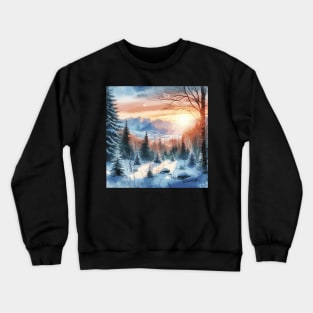 Winter Sunrise Winter Landscape Crewneck Sweatshirt